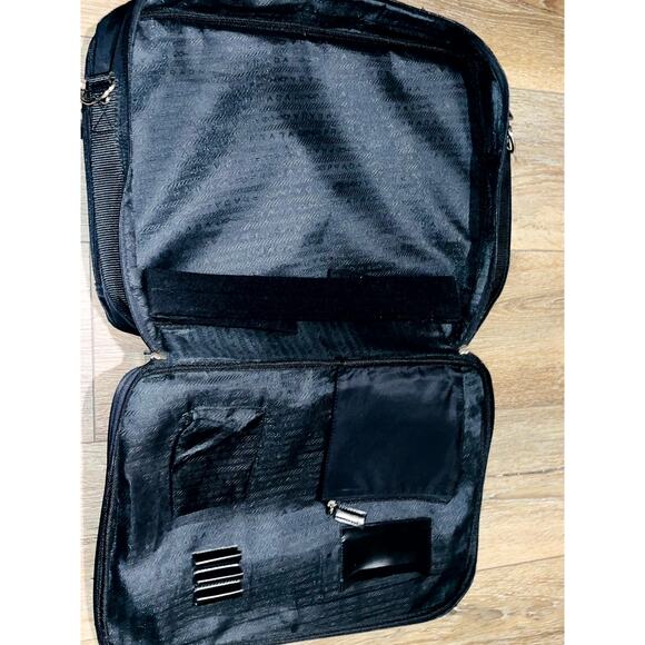 Prada Women's Triangle Logo Sapphire Briefcase Shoulder Bag Black One Size - Picture 4 of 5